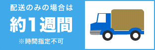 配送のみの場合は約1週間