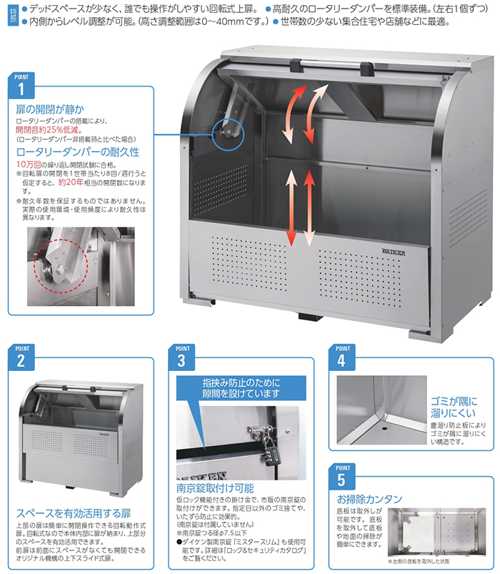 即納最大半額 工具屋 まいど 直送品 ダイケン ステンレスゴミ収集庫クリーンストッカー 間口1650 奥行750 CKS-1607 