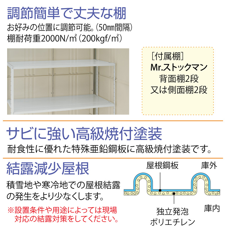 タクボ物置 Mr.ストックマン ダンディ NY-Z2519 本体：アイボリー