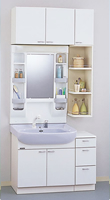 クリナップ　洗面化粧台 間口100cm　一面鏡サイドキャビネット型　シャワー付水栓