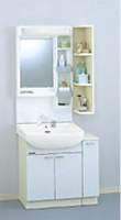 クリナップ　洗面化粧台 BTS 間口75cm　一面鏡サイドキャビネット型　シャワー付水栓