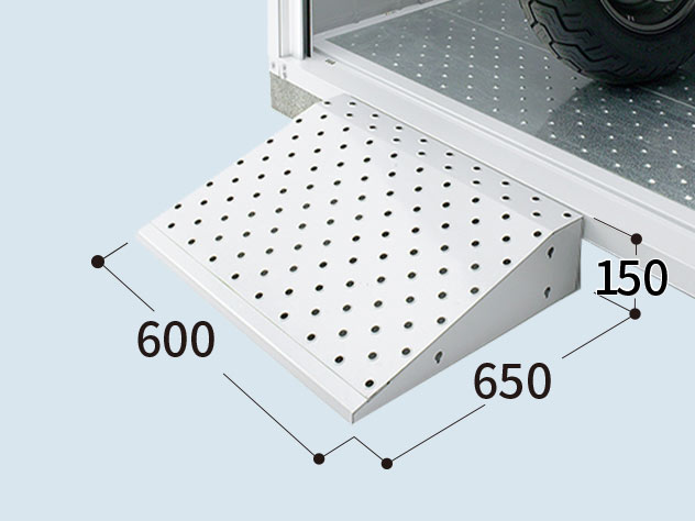 イナババイクガレージ バイク保管庫 バイク用スロープ 幅600mm×奥行900mm×高さ150mm
