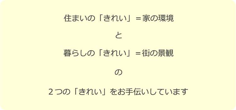 住まいと暮らしの「きれい」をお手伝いしています