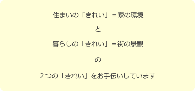 住まいと暮らしの「きれい」をお手伝いしています