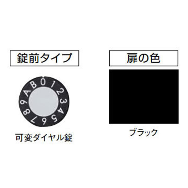 【2戸用】【本体樹脂製】ナスタ 大型郵便対応集合郵便受箱(ヨコ型) 前入前出 D-ALL 可変ダイヤル錠 ブラック KS-MB6002PY-2LK-BK