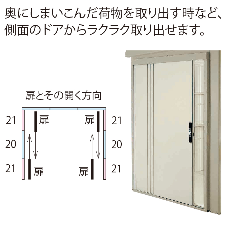 タクボ物置ストックマン・シャッターマン専用 オプション サイド扉 HD-2021AN 該当パネル20+21用 本体とのセット納入品
