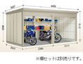 タクボ物置 Mr.シャッターマン ダンディ WSB-2226-2 一般型・標準屋根 2連棟 幅4495×奥行2827×高さ2110mm [製品5年保証][正規代理店]