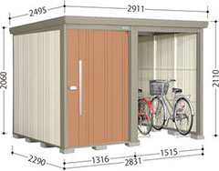 【一般型】タクボ物置 Mr.ストックマン プラスアルファ TP-2822 幅2911×奥行2495×高さ2110mm [製品5年保証][正規代理店]