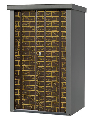 タカヤマ物置 ディープシリーズ TJS-0915HB-D 幅950×奥行820×高さ1500mm 扉ブロック柄 ダークブラウンー お客様組立