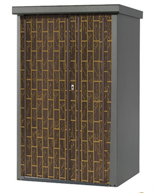 タカヤマ物置 ディープシリーズ TJS-0915TK-D 幅950×奥行820×高さ1500mm 扉竹林柄 ダークブラウン お客様組立