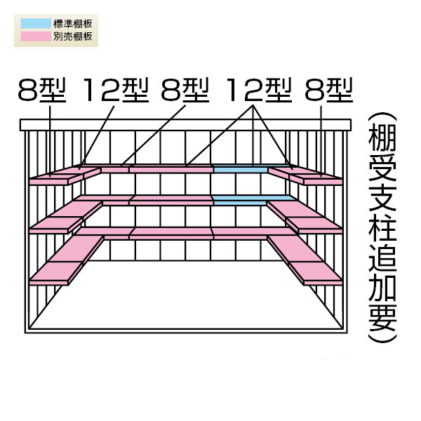 ダイケン 高強度物置 DM-Z2909-NW  間口2923×奥行923(mm:土台部) ナチュラルホワイト 一般型 棚板付 ガーデン物置 - 3