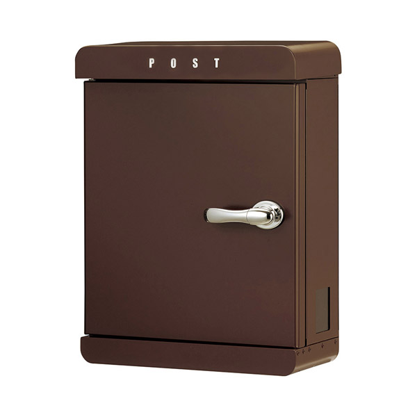 美濃クラフト 郵便ポスト PAST パスト 鍵付取手 上入前出 左吊元 メタリックNブラウン PST-L-MB