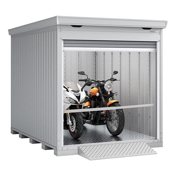 イナバ物置 バイクガレージ バイク保管庫 FM-2230HY 多雪型 ハイルーフ ガンメタリック色