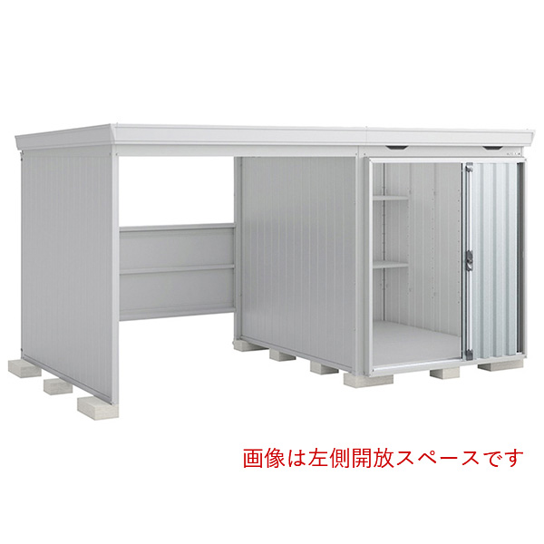 イナバ物置 フォルタウィズ FW-1822+22KH 右側開放スペース ハイルーフ 多雪型 プラチナシルバー[製品5年保証]