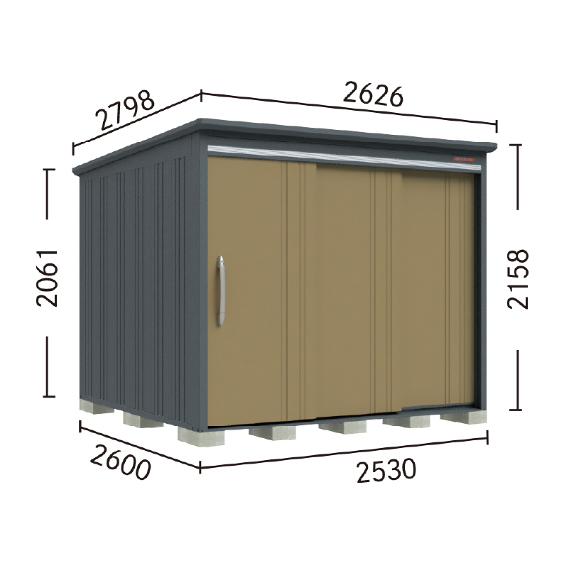 物置 屋外 ベロス BELOS B-G2526N 豪雪型 標準屋根 棚なしタイプ 大型 収納 おしゃれ [製品8年保証][正規代理店]