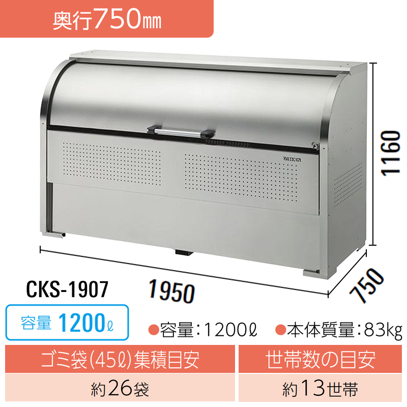�_�C�P�� �N���[���X�g�b�J�[ CKS-1907 �y2��Z�b�g�z �S�~�X�e�[�V���� �S�~���W�� ��^ ���O �J���X�΍� �X�e�����X