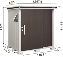 積雪地型】ヨド物置 ヨドコウ 物置 エルモ LMDS-1815 標準高タイプ 幅