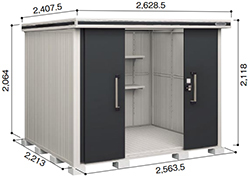 積雪地型】ヨド物置 ヨドコウ 物置 エルモ LMDS-2522 標準高タイプ 幅