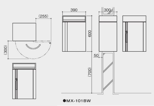 �G���A���著������ �c�����^�����[�N�@�Ɨ���^�X�փ|�X�g �Ǖt �O�����o�� MX-101BW[��^�X�֎�/��^�X�փ|�X�g]