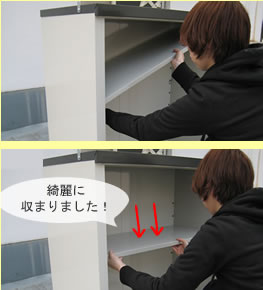 棚板をのせる写真