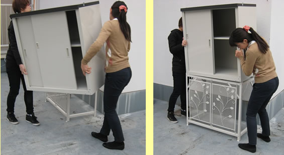 室外機カバーの上にのせる写真